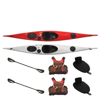 2 Stück Seekajak Splint Easy Line Elite aus Glasfaser/Carbon, inkl. Zubehör