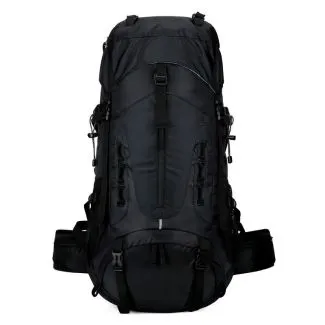 Wanderrucksack Backpacker 65 L, schwarz, mit Regenhülle