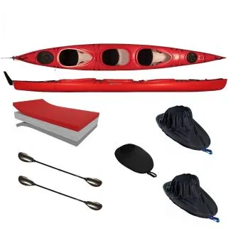 Seekajak Coast-Trip 550 Duo + 1 PE, rot, inkl. Paddel
