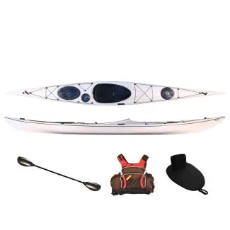 Seekajak Splint Touring HV Elite weiß aus Glasfaser/Carbon, inkl. Zubehör