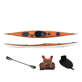 Seekajak Splint Sea Play 510 Elite orange aus Glasfaser/Carbon, inkl. Zubehör