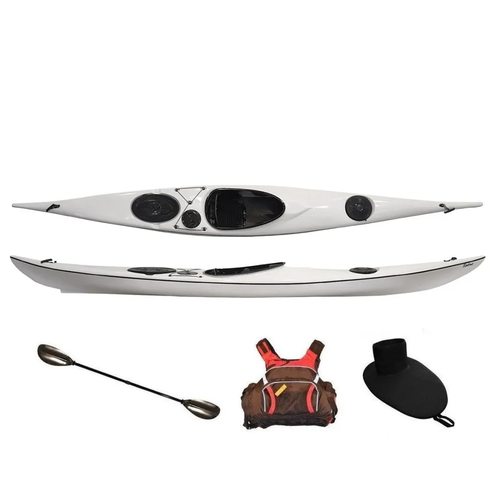 Seekajak Splint Easy Line Elite weiß aus Glasfaser/Carbon, inkl. Zubehör