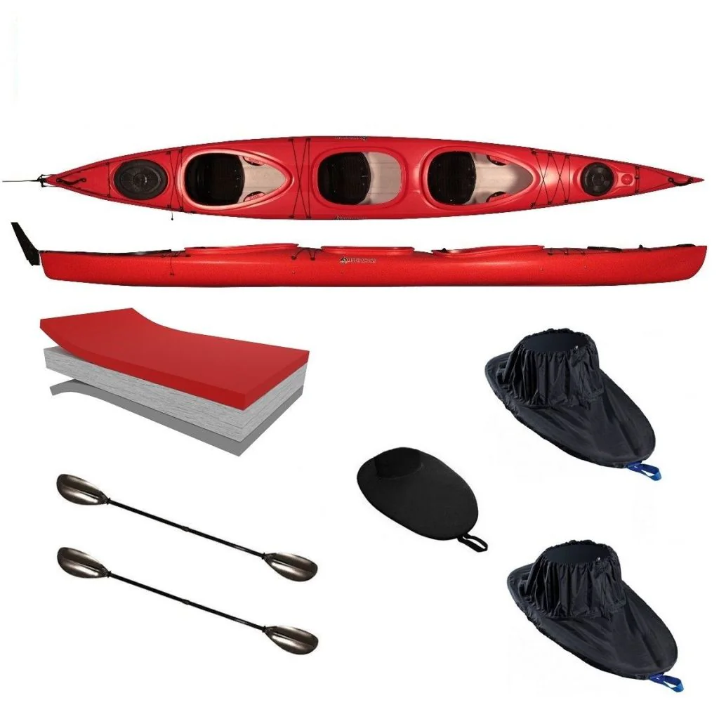 Seekajak Coast-Trip 550 Duo + 1 PE, rot, inkl. Paddel